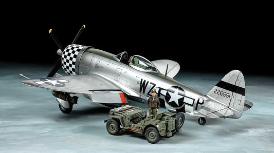 Tamiya 1:48 P-47D Thunderbolt & 1/4t 4x4 Light Vehicle - Chester Model Centre