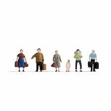 Noch TT:120 N47115 Pedestrians with Luggage (6) Hobby Figure Set