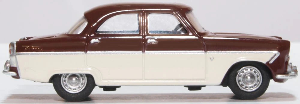 Oxford Diecast 76FZ002 Ford Zodiac MkII Imperial Maroon/Ermine White