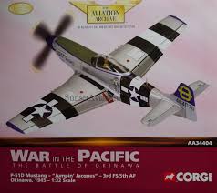 Corgi AA34404 North American P-51D Mustang Diecast Model USAAF 3rd ACG, 3rd FS, Jumpin' Jaques, Jaques Young, Mindoro, Philippines, January 1945