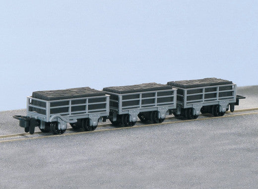 Peco OO-9 GR-321 FR 2 Ton Slate Wagon Un-Braked X 2, Braked x 1