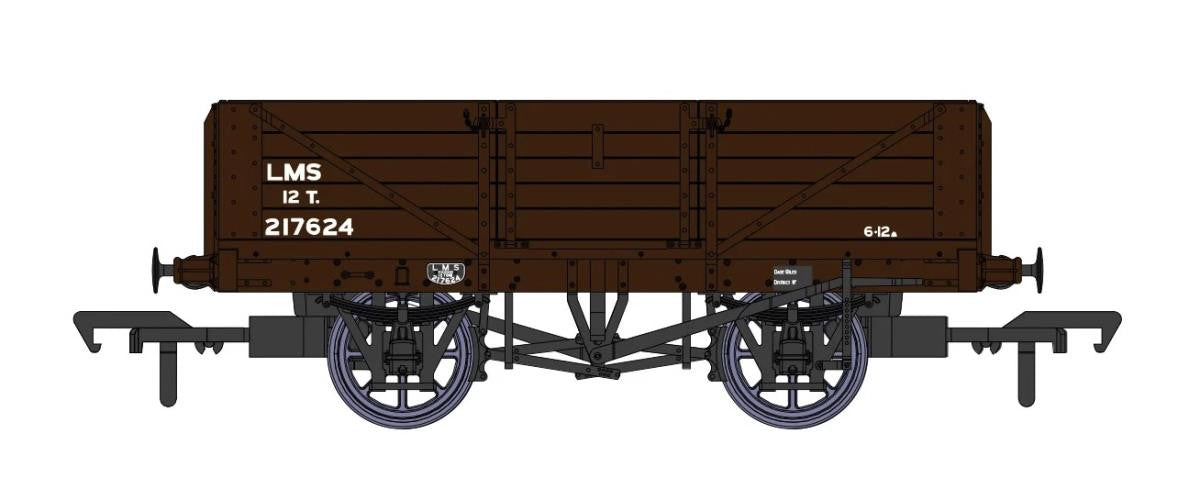 Rapido 937007 OO Gauge 5 PLANK WAGON (DIAGRAM 1666) LMS BAUXITE 217624 - Chester Model Centre