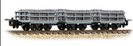 Bachmann Narrow Gauge 393-227 - Dinorwic Slate Wagons with sides 3-Pack Grey [WL]