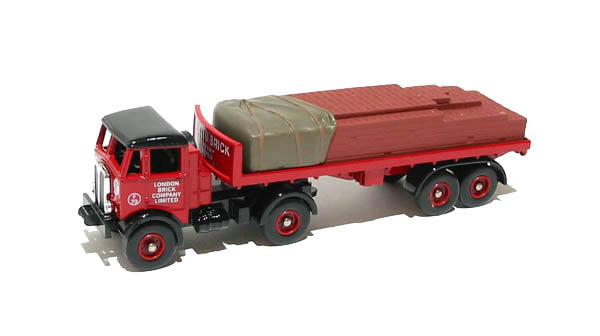 Lledo Collectibles DG149000 AEC Mammoth with Flatbed Trailer and Brick Load: London Brick Co.