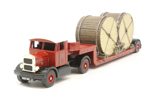 Lledo Collectibles DG112005 Scammel Tractor With Artic Low Loader And Cable Drum Load - GPO