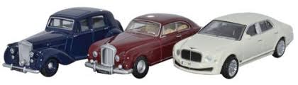 Oxford Diecast 3 Piece Bentley Set MkVI_Continental_ Mulsanne - 1:76