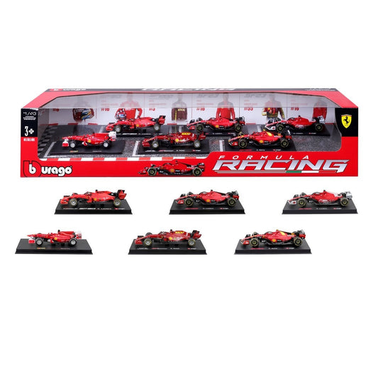 Burago 1601290 Formula One Racing Ferrari Die-cast Model Car 6-Pack