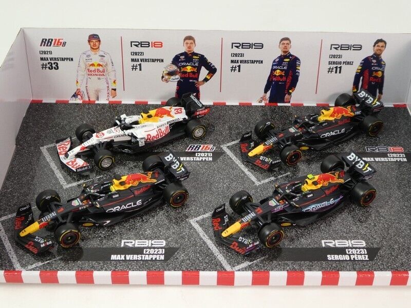 Bburago F1 Red Bull Set Verstappen 2023 2022 2021