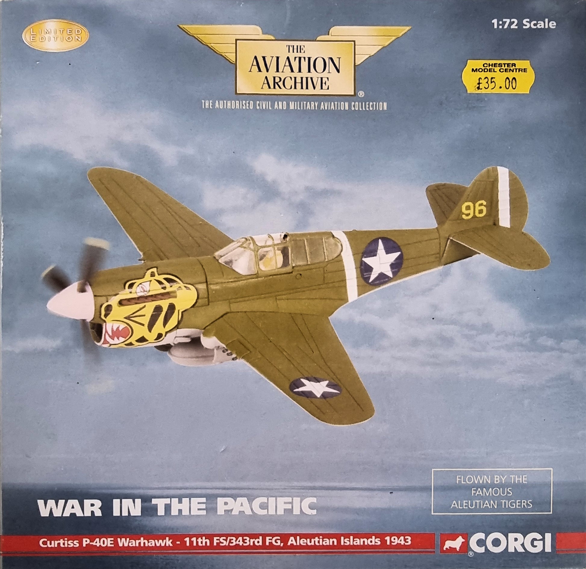 Corgi The Aviation Archive AA35205 1:72 Curtiss p-40E Warhawk - Chester Model Centre