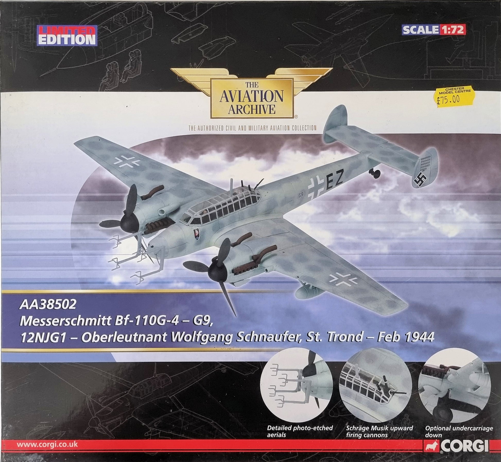 Corgi Aviation Archive AA38502 1:72 Messerschmitt Bf-110G-4 -G9 - Chester Model Centre