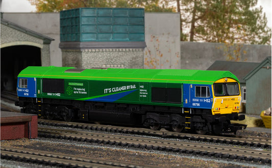 Hornby R30151 GBRf, HS2 Class 66, Co-Co, 66796 'The Green Progressor' - Era 11 - Chester Model Centre